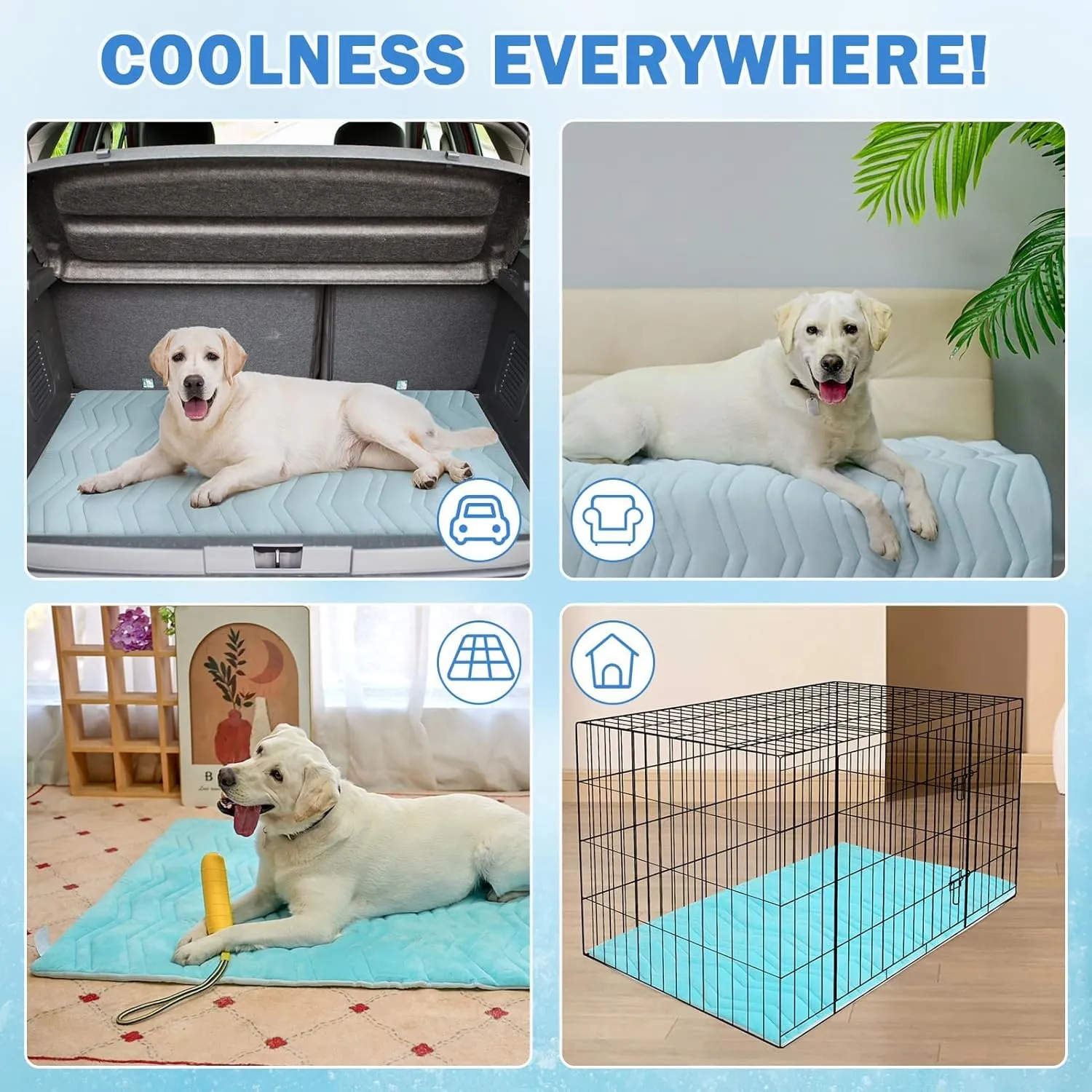 SCENEREAL Dog Cooling Mat for Crate, Thicken Self-Cooling Dog Pad Reversible (Cool & Warm), 36"x23" Pet Cool Bed for Medium L XL Dogs,Kennel Sofa Mats Machine Washable, Durable Non-Toxic Gel, Outdoor