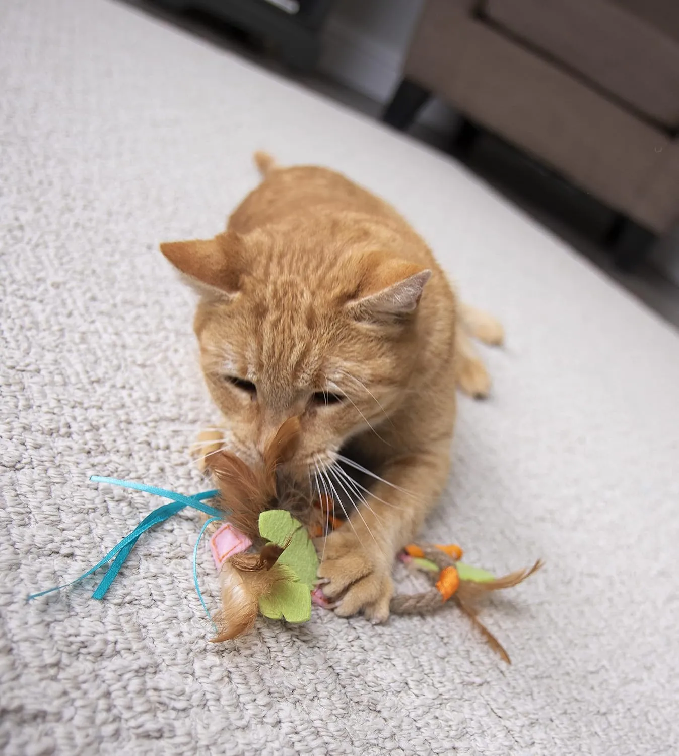 SmartyKat Dream Dangler 2-in-1 Hanging Feather Cat Toy - Multi Color, One Size