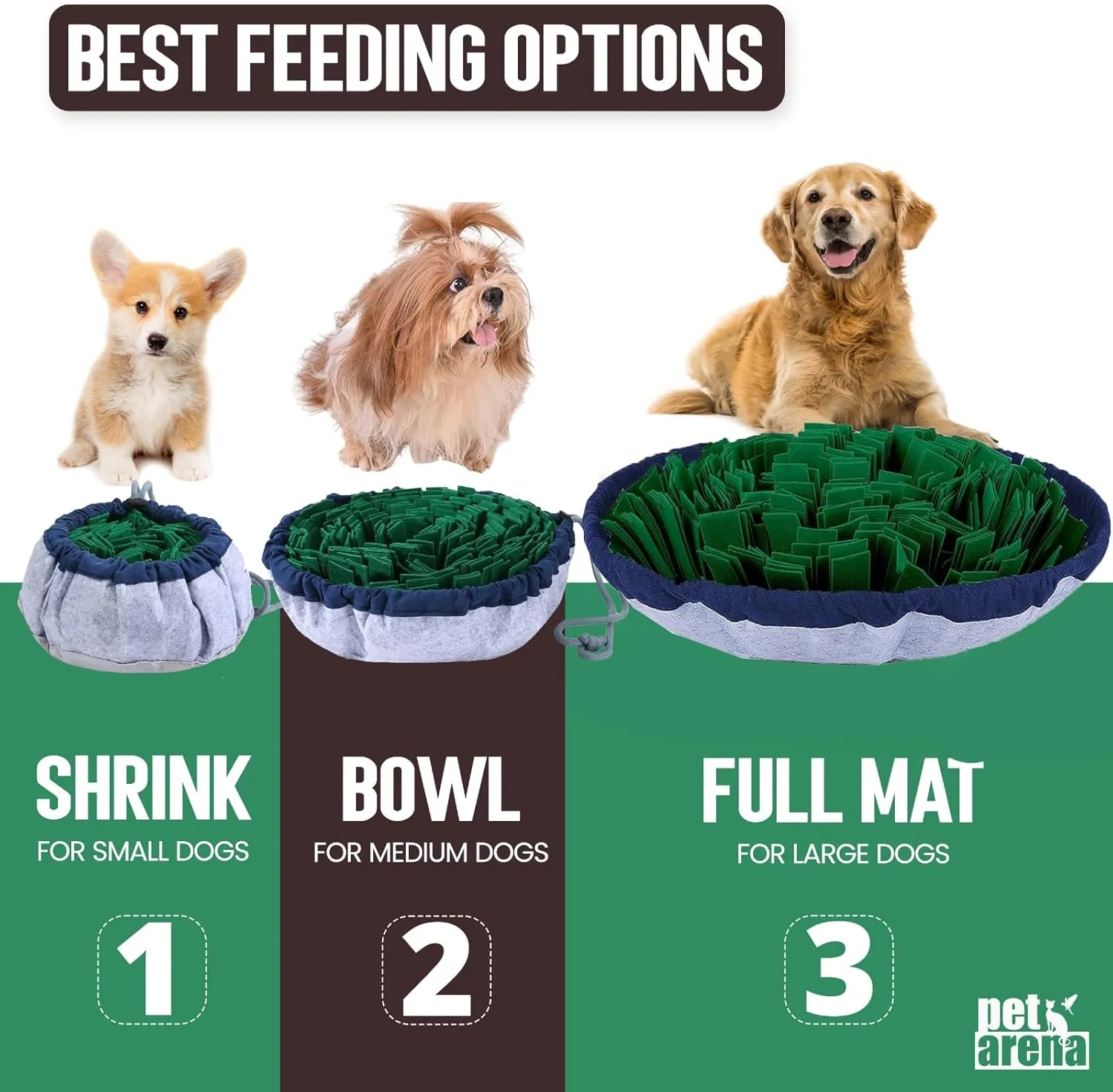 Snuffle Mat for Dogs - Adjustable Interactive Puzzle Toy for Large & Small Breed Slow Feeder for Mental Stimulation & Stress Relief Encourages Natural Foraging Ideal for Indoor & Outdoor Use