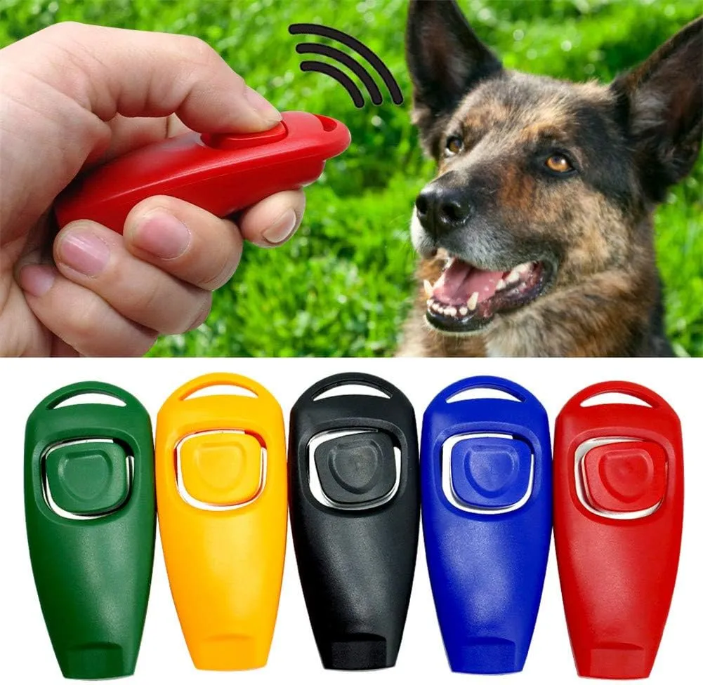 SOCHII Dog Training Clicker Whistle Plastic Pet Dog Trainer Aid Dog Whistle Pet Puppy Training Equipment Products Pet Supplies Green