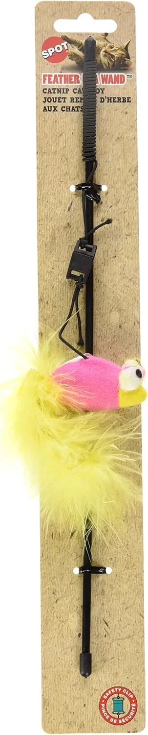 SPOT Ethical Pet Feather Boa Toy with Wand and Catnip Toy for Cat (2520)