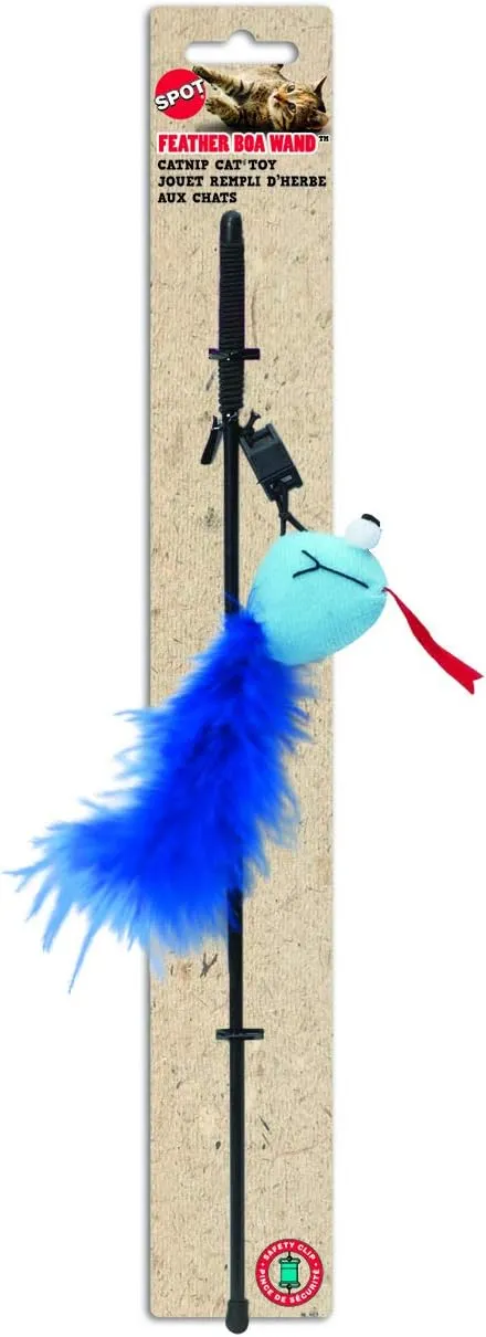 SPOT Ethical Pet Feather Boa Toy with Wand and Catnip Toy for Cat (2520)