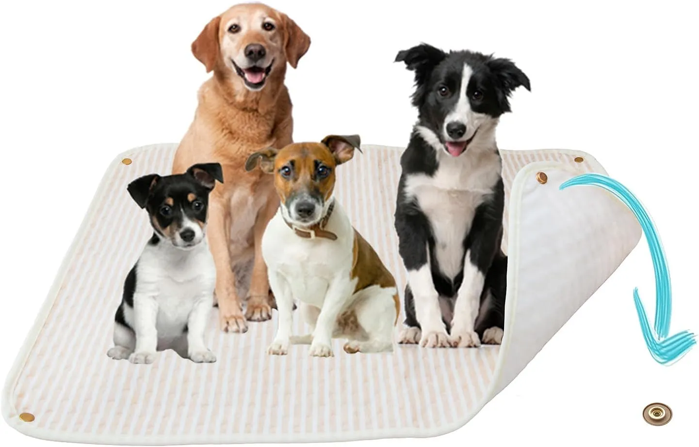 Super Absorbent Washable Dog Pee Pad with Non-Slip Buckle,Superior Reusable Puppy Pads Pet Training Pads,Waterproof, Leak-Proof Whelping Pads for Pet Housebreaking.(1 Pack 19''X27'')