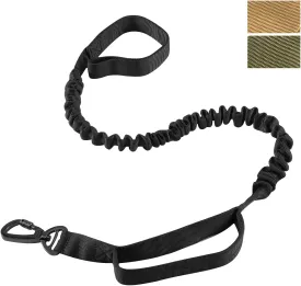 Tactical Dog Leash - Heavy Duty Bungee for Medium & Large Dogs, No Pull for Shock Absorption, 2 Handles Dog Training Leash (Max 4.9FT, Black)
