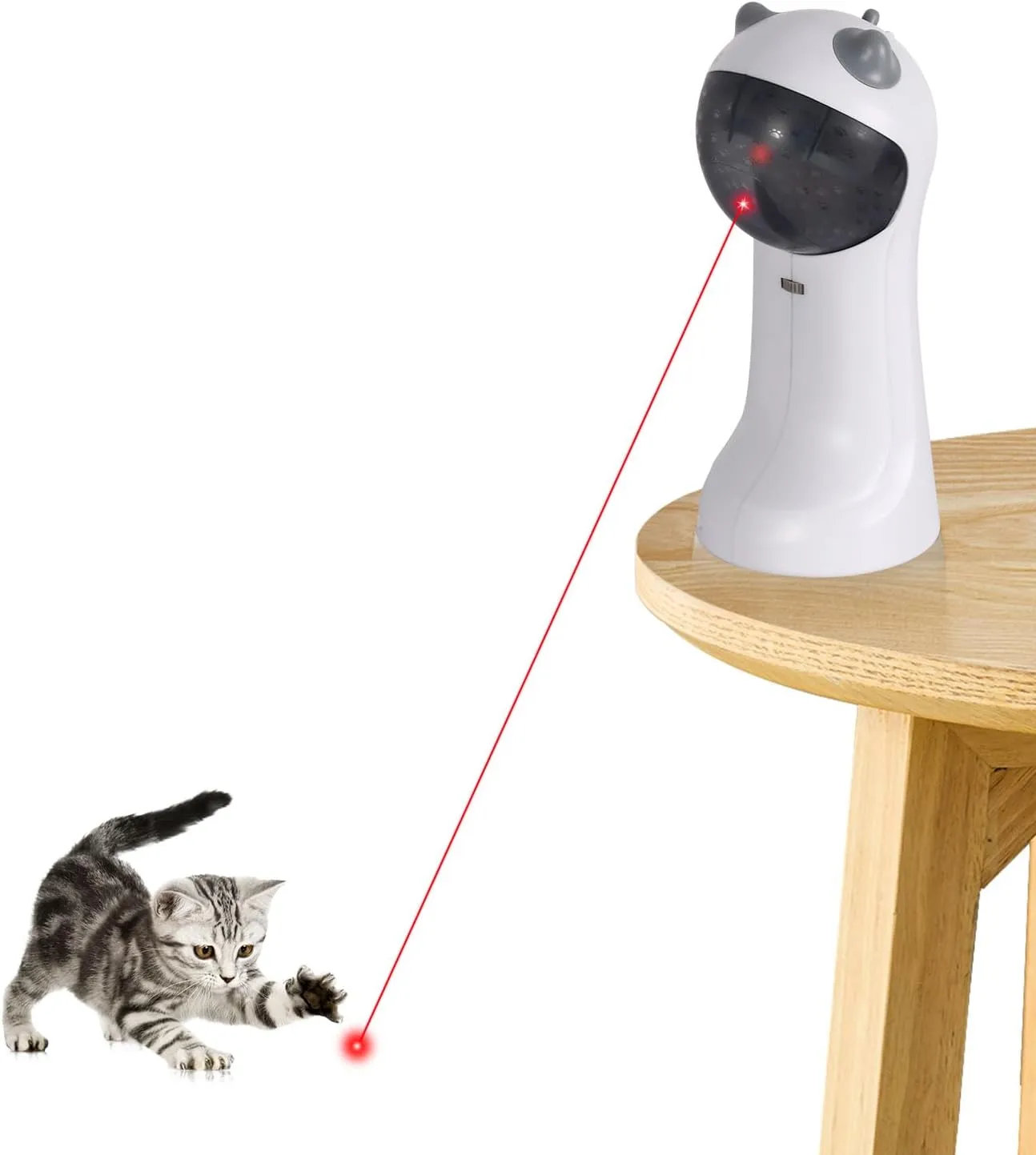 TBTeek Motion-Activated Interactive Cat Toy, USB Rechargeable Automatic Cat Toy with Rotating Red Light, 4 Speed Modes for Indoor Cats, Kittens & Dogs