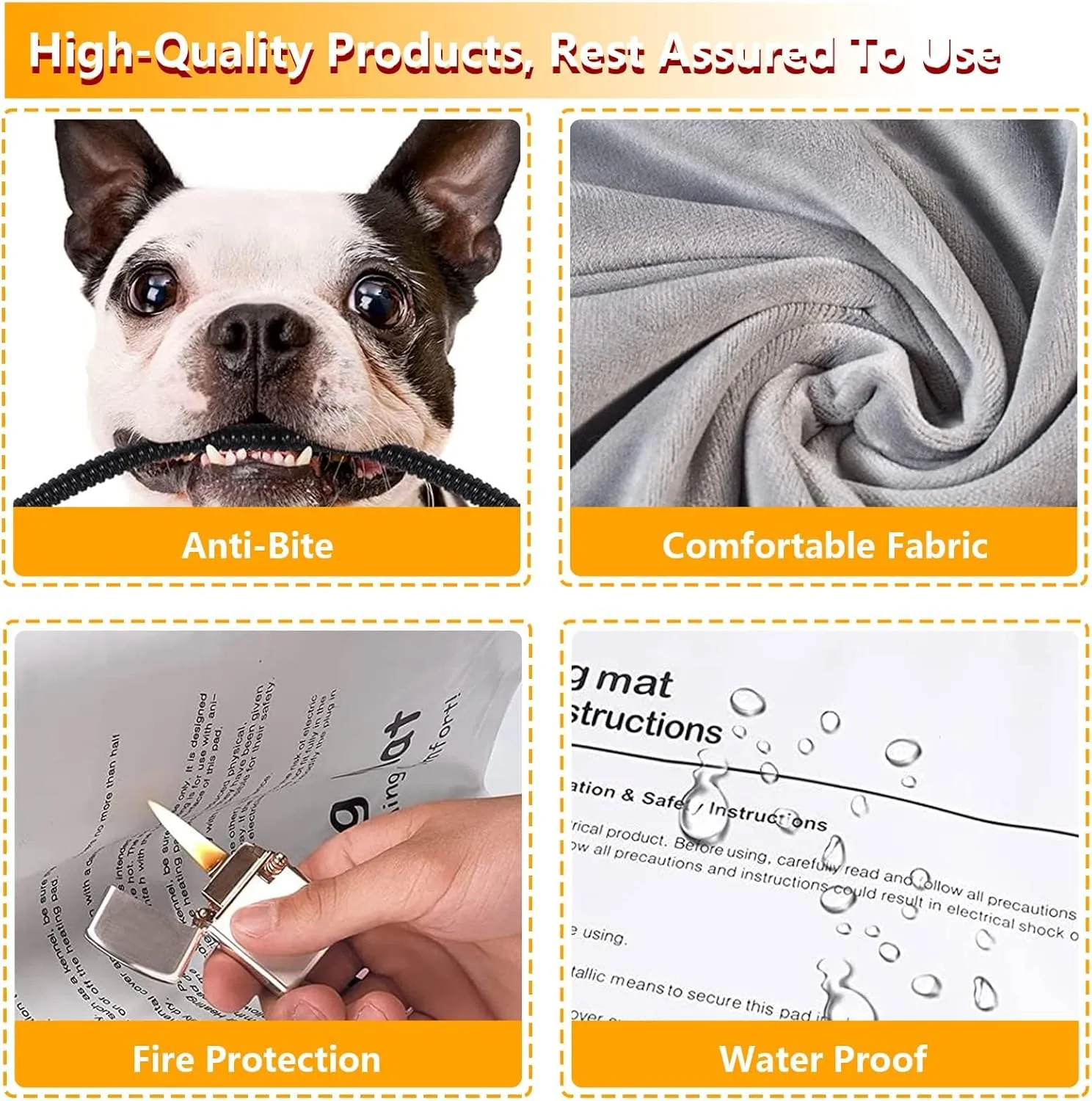 TJOY Pet Heating Pad Electric Heating Pad for Dogs and Cats Indoor Warming Mat Heated Pet Bed with Auto Power Off (Large (32''x20''))