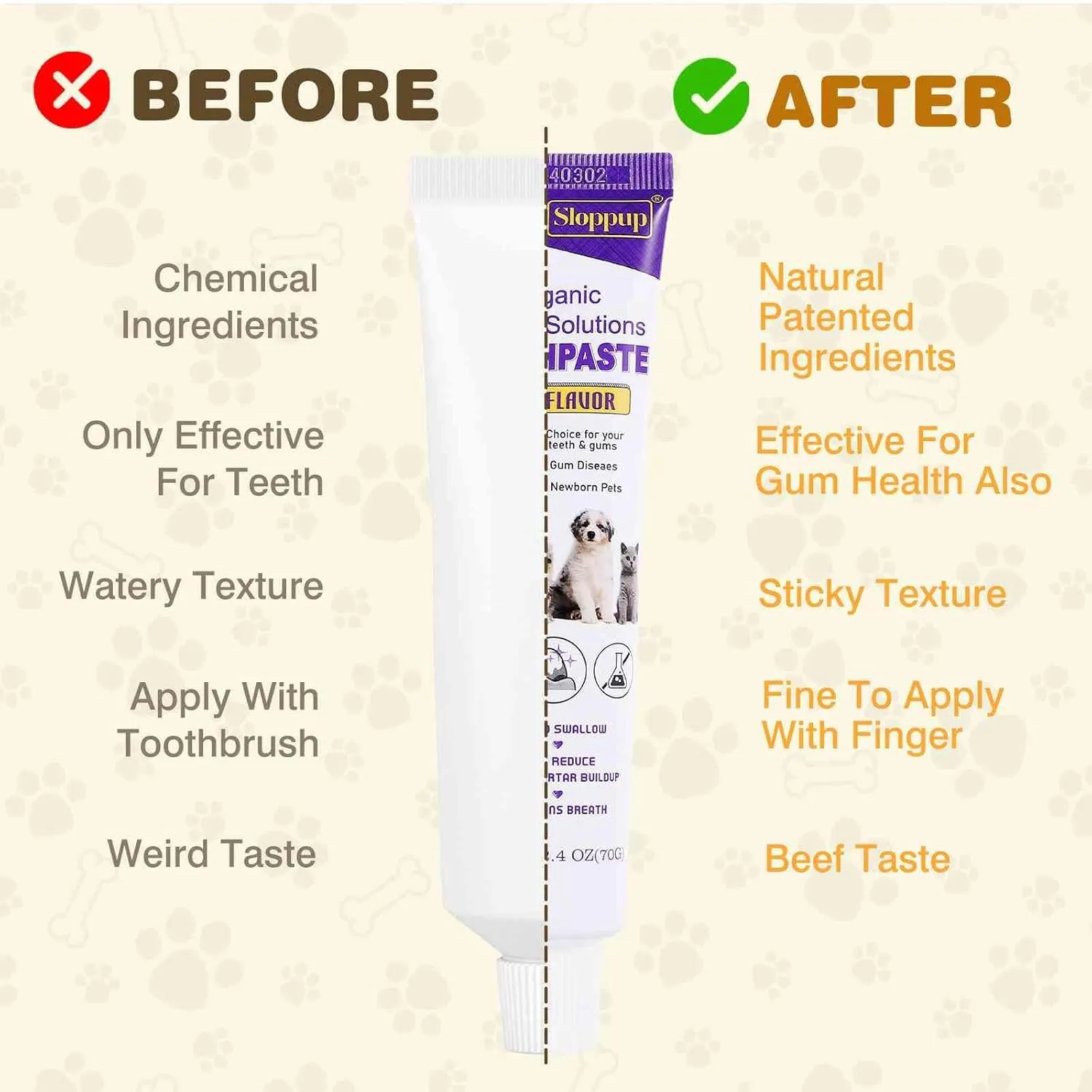Toothpaste | Teeth Cleaning and Fresh Breath Dental Care for Korean Bobtail Cat Kittens and Adult Cats | Soothes Inflamed Gums | Safe for Puppies | Vet Formulated 1 Pack (2.4 OZ)