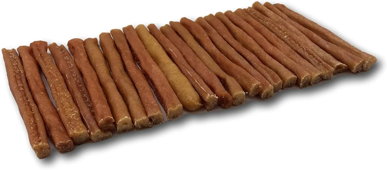 Top Dog Chews Turkey Tendon Round -Soft -Made in The USA - Large 1LB/ 16oz/ 453g (6", Roasted)