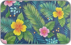 Tropical Leaf Floral Colorful Summer Gel Cooling mat for Dogs Self Cooling Dog Bed Washable for Doggy Outdoors Portable Camas frias para Perros M