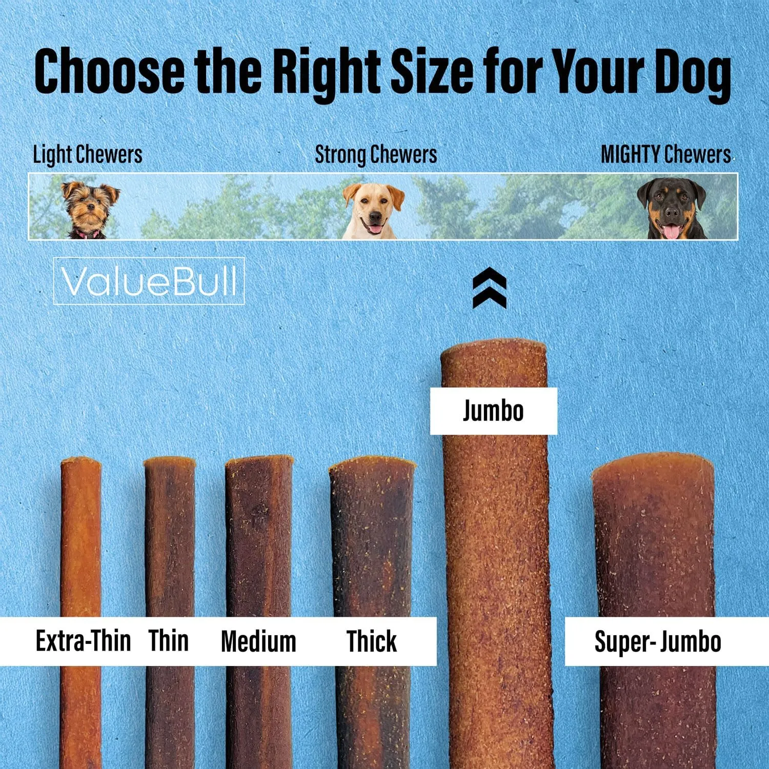 ValueBull USA Collagen Sticks for Dogs, 6 Inch Jumbo Chews, Natural Long-Lasting Dog Treats, 100 Count Bulk Pack - Supports Joints, Skin & Coat with Chondroitin & Glucosamine