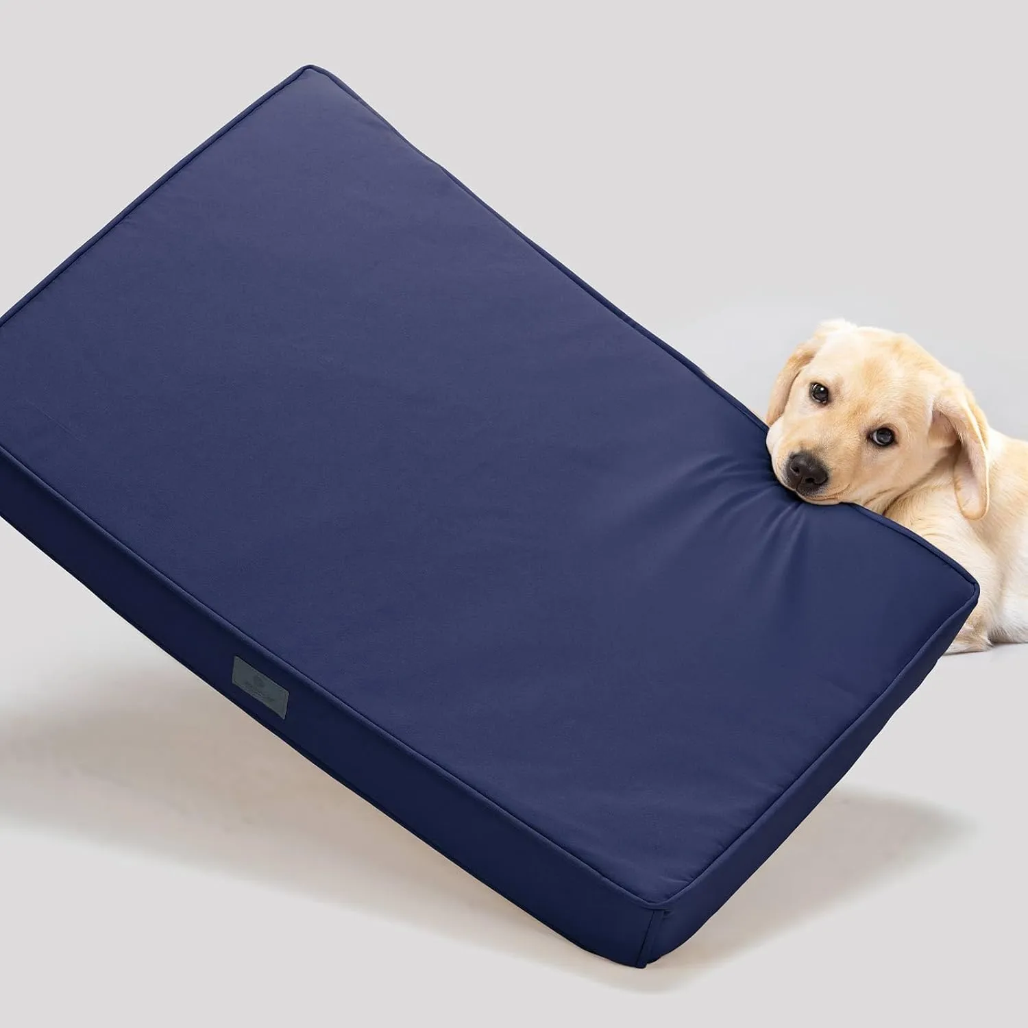 Veehoo Chew Proof Dog Bed for Crate, Durable XL Dog Crate Bed with Hidden Zipper, Outdoor Waterproof Pet Bed with Removable Washable Cover, Memory Foam Bed for Large Dogs