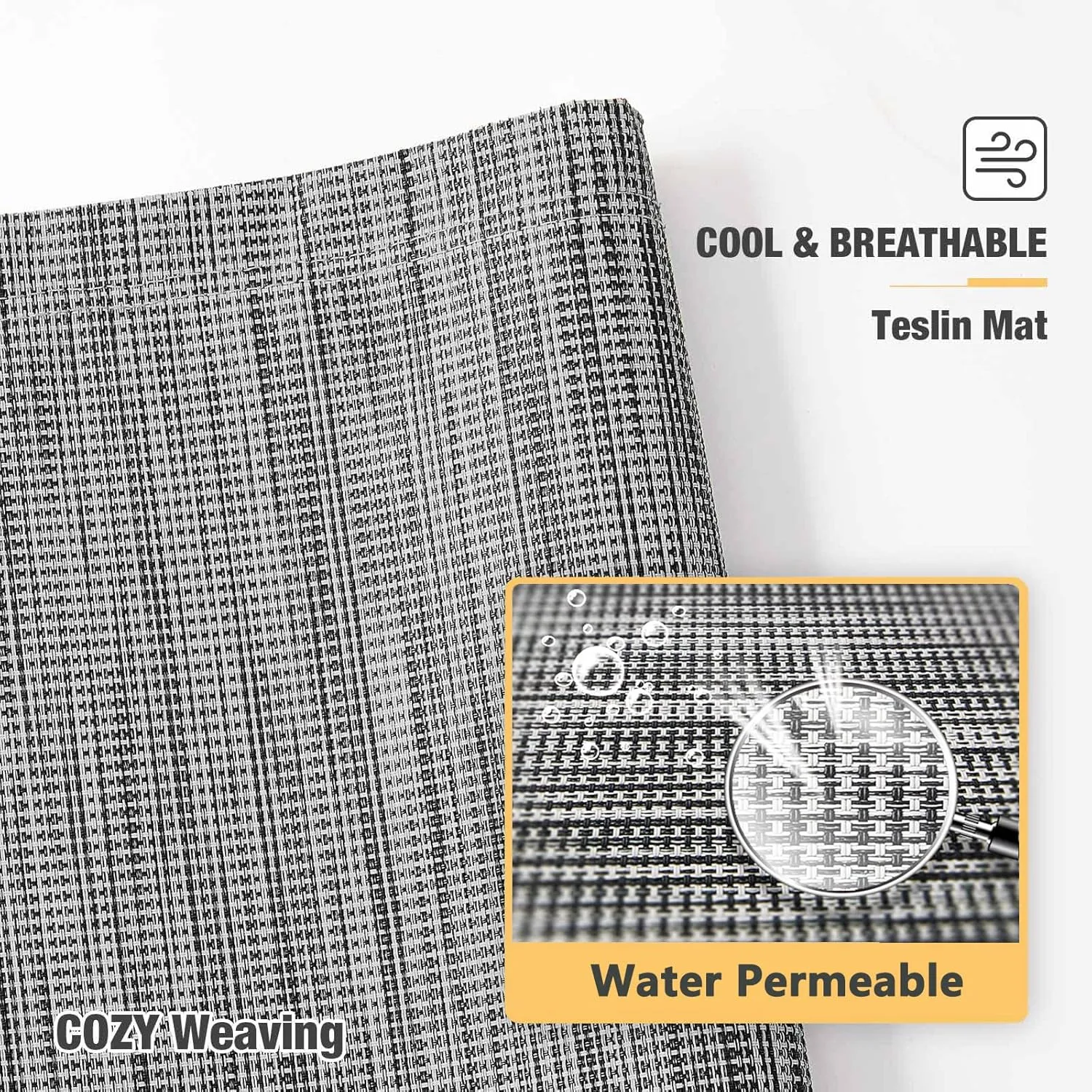Veehoo Chew Proof Elevated Dog Bed - Cooling Raised Pet Cot - Silver Aluminum Frame and Durable Textilene Mesh Fabric, Unique Designed No-Slip Feet for Indoor or Outdoor Use, Black Silver, Large