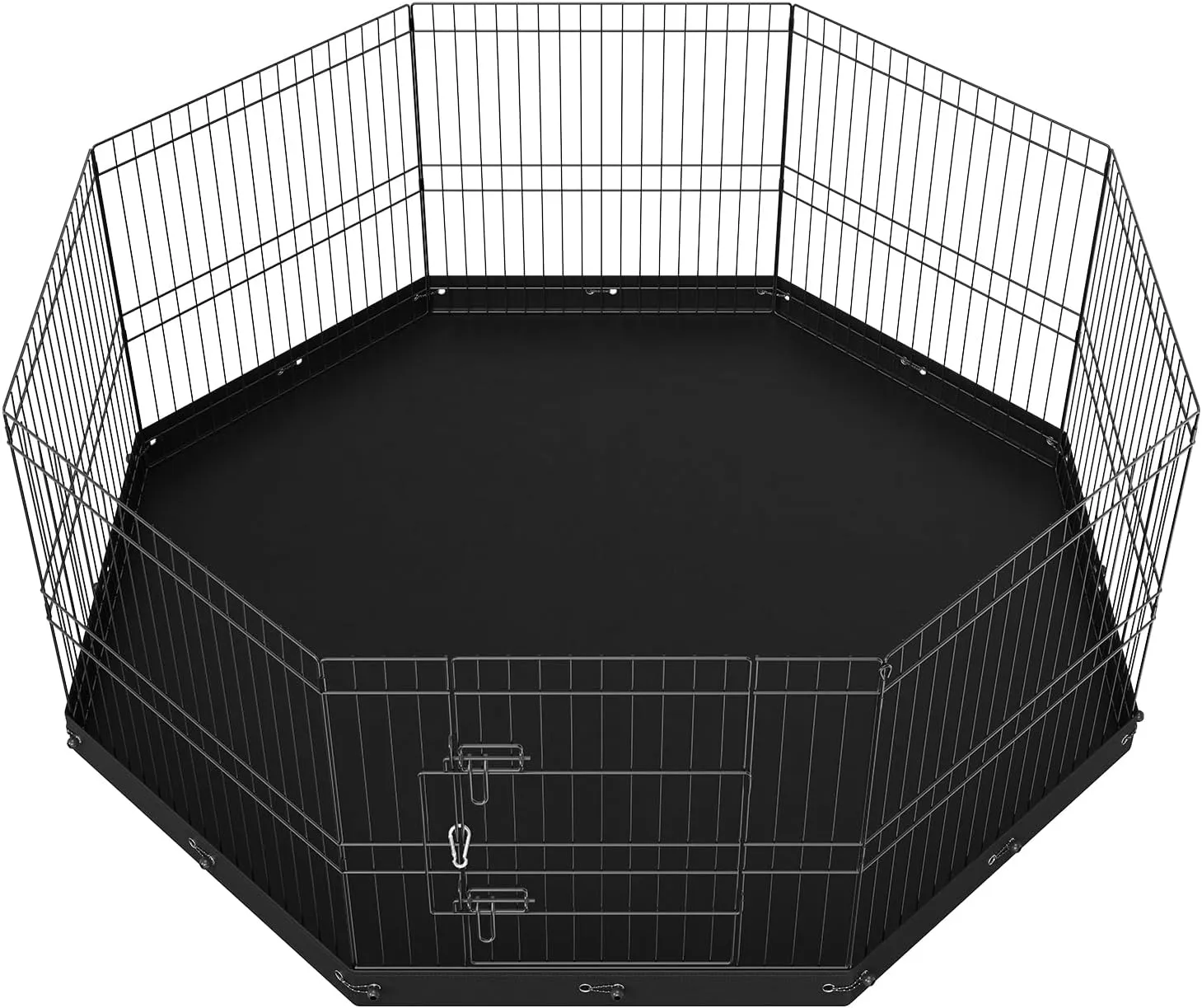 VEVOR Foldable Metal Dog Exercise Pen, Pet Playpen Dog Fence for Camping with Bottom Pad, 24" H 8 Panels, Puppy Crate Kennel Indoor Outdoor for Small & Medium Dogs, Both for Home & Yard Use