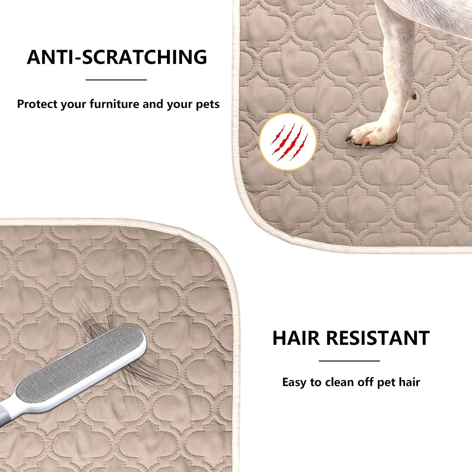 Waterproof Dog Blanket, Washable Pet Couch Covers for Dogs, Sofa Bed Furniture Protector Cover for Puppy Kids Reversible(82x102 Inch, Cream Khaki)
