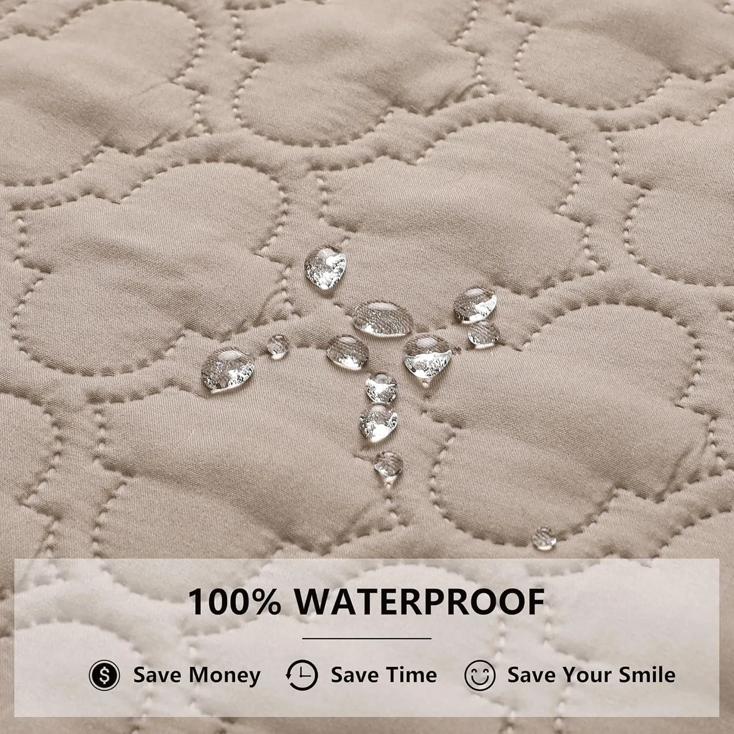 Waterproof Dog Blanket, Washable Pet Couch Covers for Dogs, Sofa Bed Furniture Protector Cover for Puppy Kids Reversible(82x102 Inch, Cream Khaki)