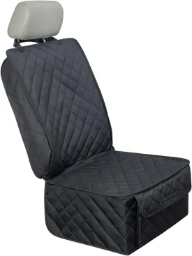 Waterproof Front Seat Cover Dog Car Seat Covers Nonslip and Full Protection with Side Flaps Fits Most Cars, Trucks, SUVs(Black)