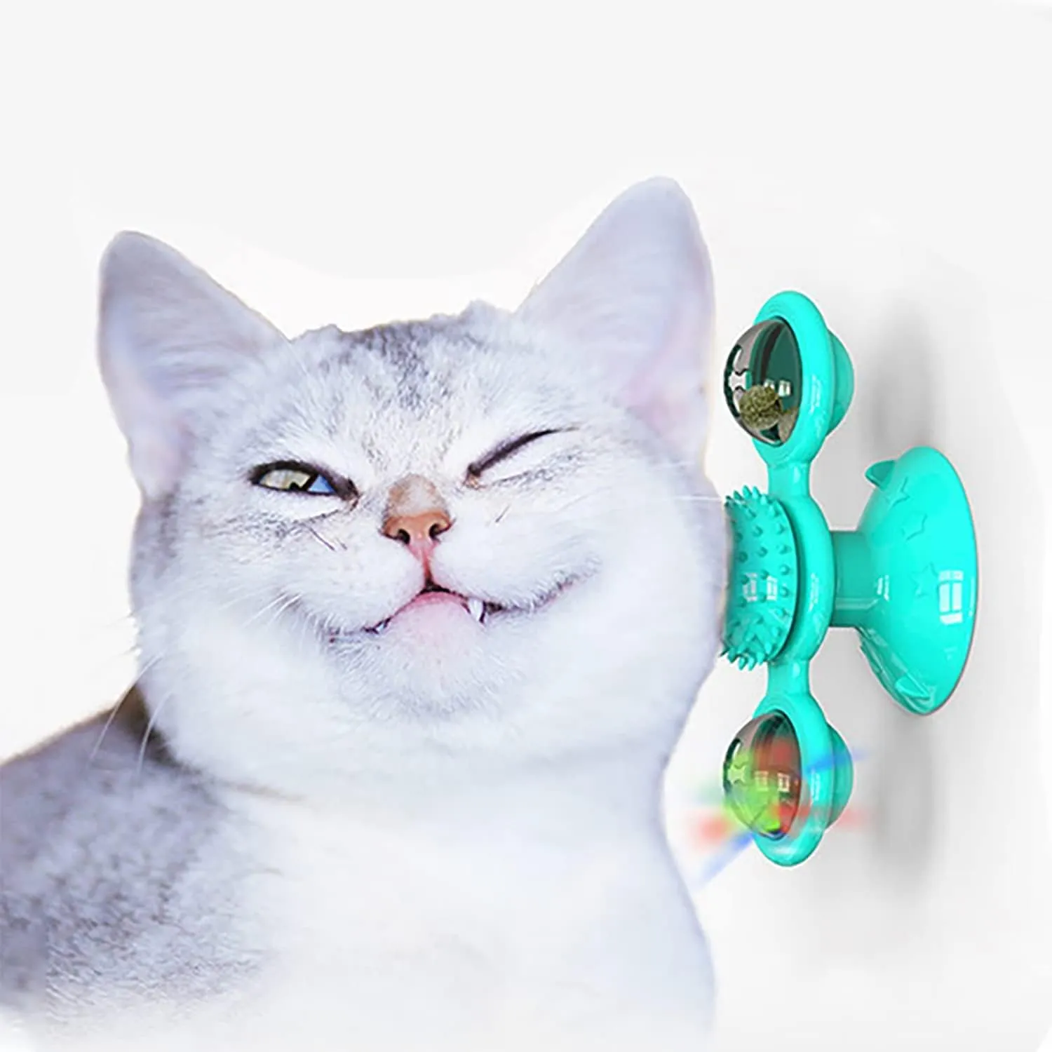 Windmill Cat Spinner Interactive Cat String Toys - Wall Mount Funny Cat's Spinning Toys for Indoor Interior