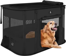 X-ZONE PET Dog Playpen, Puppy Cat Play Pen Portable Foldable Indoor/Outdoor Tent Crate Cage, Portable Pet Crate Medium Size Black 33"