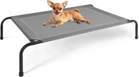 YSSOA Cooling Breathable Elevated Dog Bed, No-Slip Feet, Metal Frame, Indoor and Outdoor, 42x25.2x8 Inch, Grey