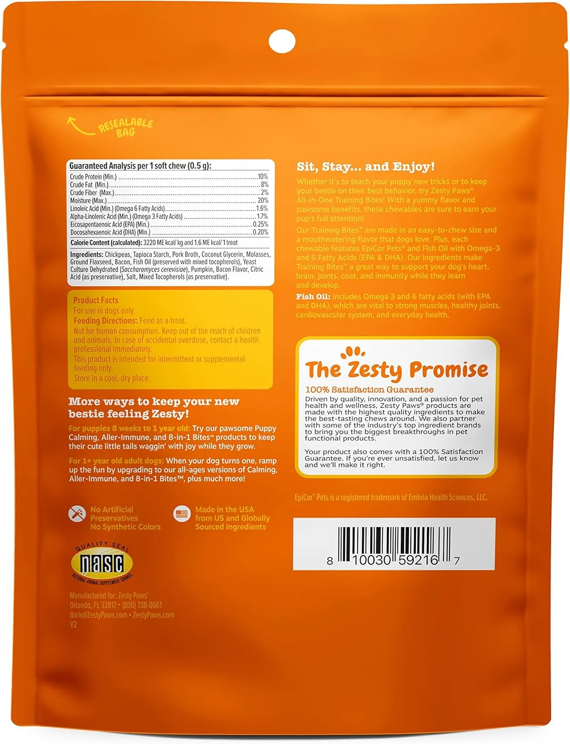 Zesty Paws Training Treats for Dogs & Puppies - Healthy Dog Treats for Hip, Joint & Muscle Health - Puppy Training Treats - for All Breeds and Ages - Dog Treats for Training - Bacon Flavor - 12oz