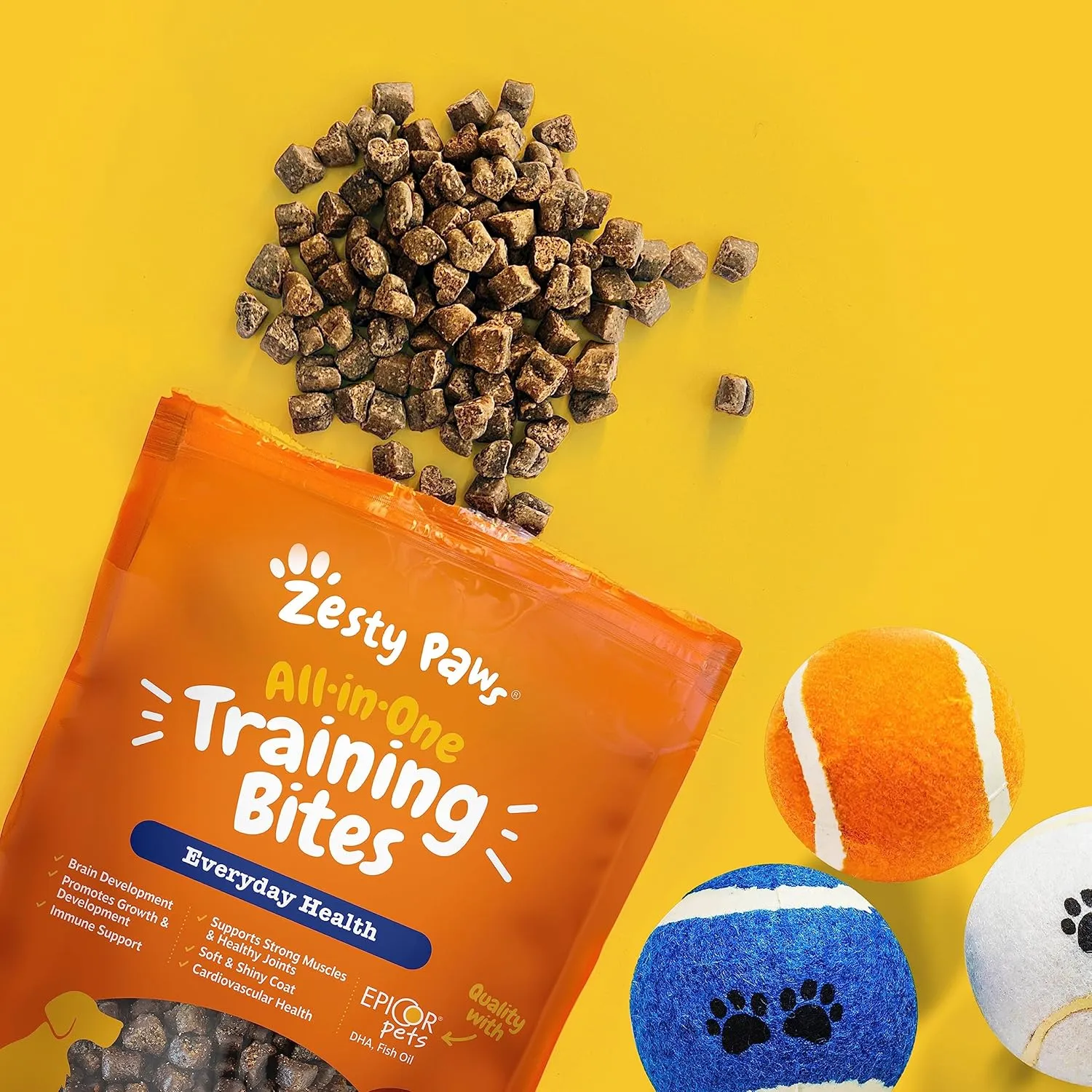 Zesty Paws Training Treats for Dogs - Training Treats for Puppies - Hip, Joint & Muscle Health - Immune, Brain, Heart, Skin & Coat Support - with Fish Oil Omega 3 Fatty Acids - Bacon Flavor  8oz