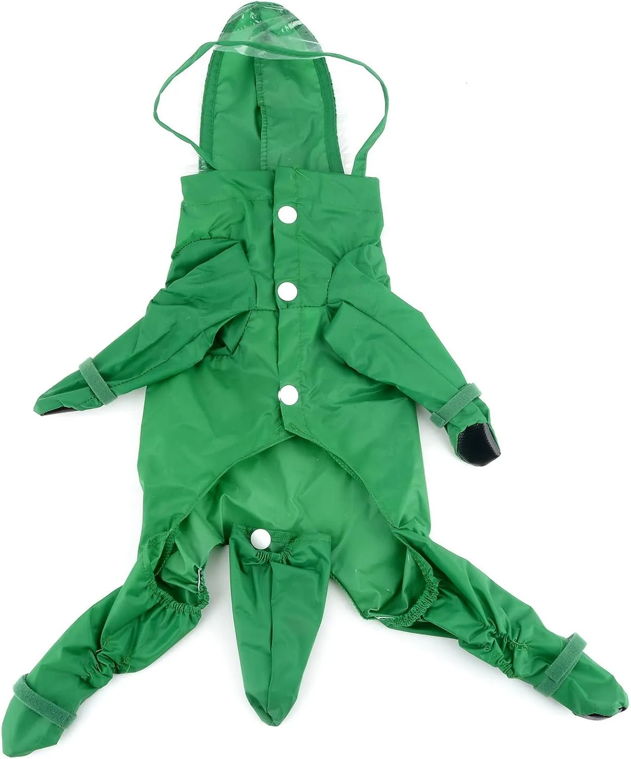 Zunea Waterproof Dog Raincoat with Hood for Small Dogs Rain Poncho Jumpsuit with Rain Boots Puppy Hooded Slicker Rainwear Four-Legged Pet Rain Jacket for Walking Green M