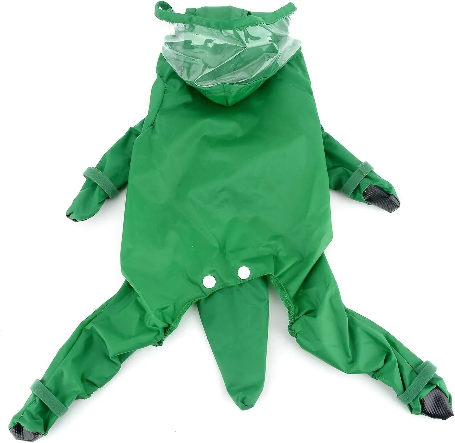 Zunea Waterproof Dog Raincoat with Hood for Small Dogs Rain Poncho Jumpsuit with Rain Boots Puppy Hooded Slicker Rainwear Four-Legged Pet Rain Jacket for Walking Green M